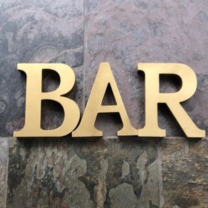 Wood Letters spell “BAR”